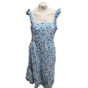 Draper James Tiered Maxi Dress Wmn SZ XXL Cottagecore Smocked Flutter Boho Beach